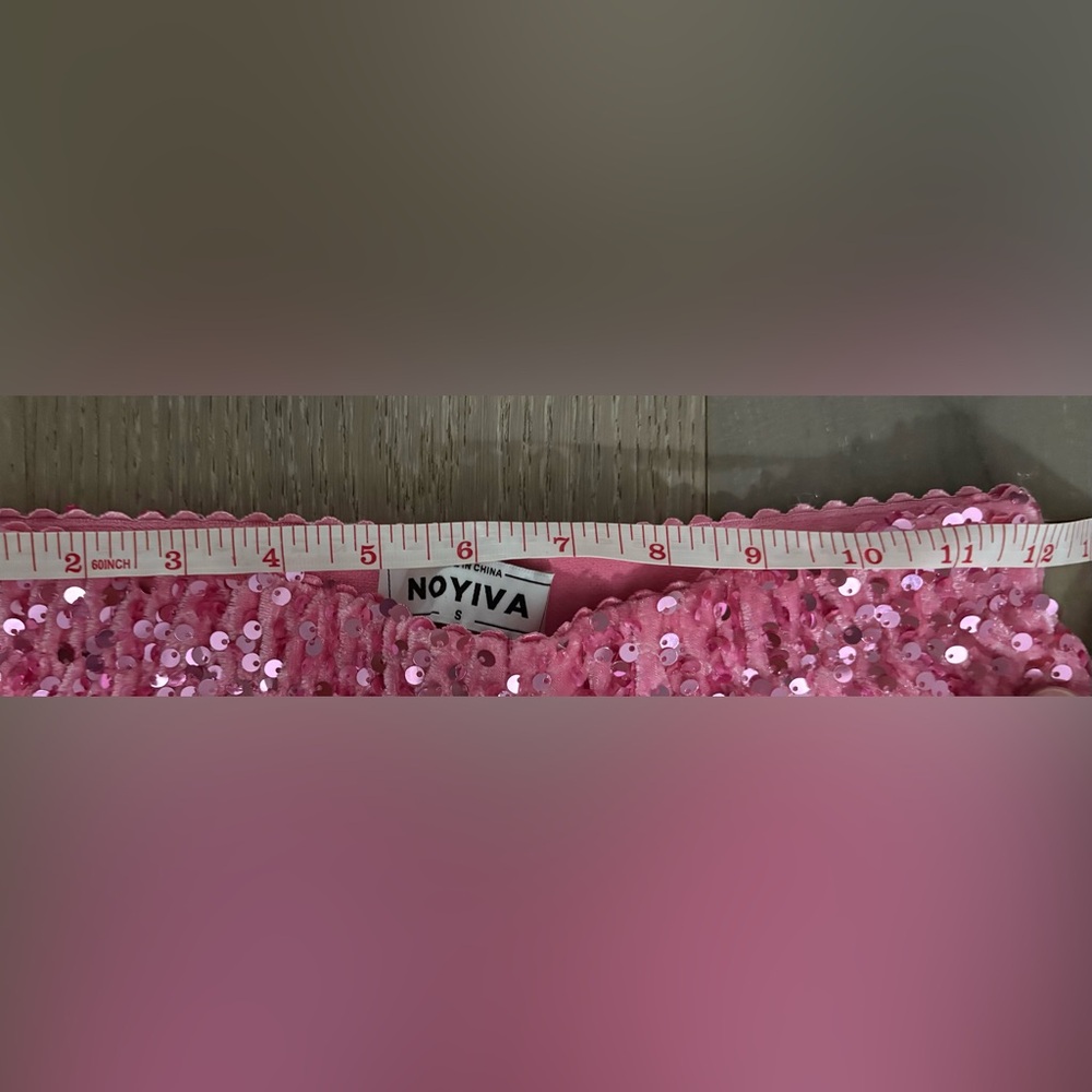 Pink Sequin Wide-Leg Pants - Picture 5 of 8